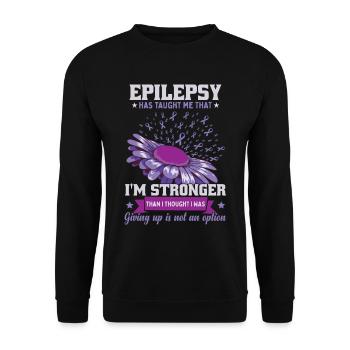 Epilepsie hat mich gelehrt, dass ich stärker bin - Unisex Pullover - Schwarz - Vorne - Alina (178cm) & Michal (187cm)