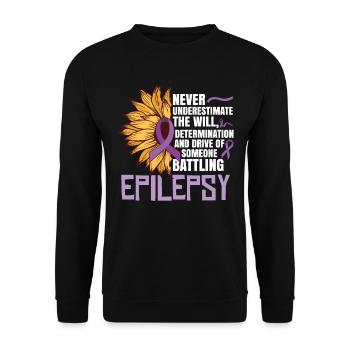 Epilepsy Warrior Women Awareness Month - Unisex Sweatshirt - black - Front - Alina (178cm) & Michal (187cm)