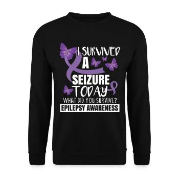 Epilepsy Awareness - Unisex Sweatshirt - black - Front - Alina (178cm) & Michal (187cm)