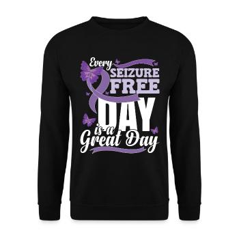 Epilepsy Awareness Gifts - Unisex Sweatshirt - black - Front - Alina (178cm) & Michal (187cm)