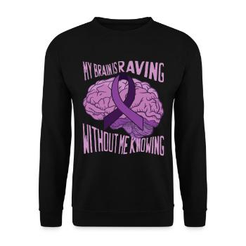Funny Epilepsy Awareness - Unisex Sweatshirt - black - Front - Alina (178cm) & Michal (187cm)