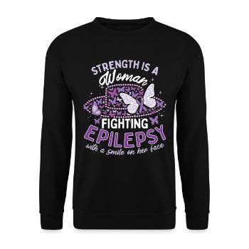 Women Epilepsy Warrior - Unisex Sweatshirt - black - Front - Alina (178cm) & Michal (187cm)