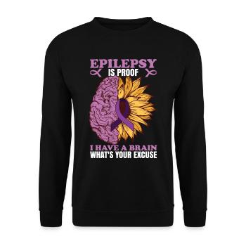 Epilepsy Is Proof - Unisex Sweatshirt - black - Front - Alina (178cm) & Michal (187cm)