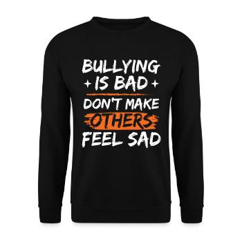 Anti-Mobbing-Bewusstsein Mobbing-Präventionsmonat - Unisex Pullover - Schwarz - Vorne - Alina (178cm) & Michal (187cm)