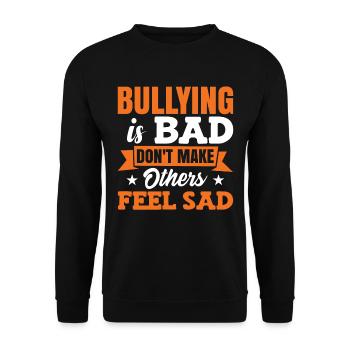 Anti-Mobbing-Einheitstag Mobbing-Bewusstsein - Unisex Pullover - Schwarz - Vorne - Alina (178cm) & Michal (187cm)