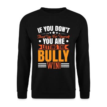 Anti-Mobbing-Freundlichkeit Nationaler Mobber - Unisex Pullover - Schwarz - Vorne - Alina (178cm) & Michal (187cm)