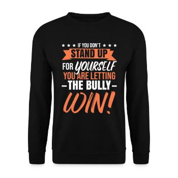 Anti-Mobbing-Tag Mobbing-Bewusstsein - Unisex Pullover - Schwarz - Vorne - Alina (178cm) & Michal (187cm)
