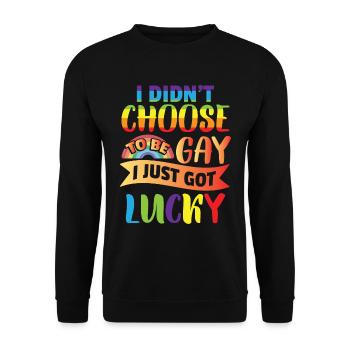 Je n’ai pas choisi d’être gay | LGBT | Mois de la fierté - Sweat-shirt Unisexe - noir - Devant - Alina (178cm) & Michal (187cm)