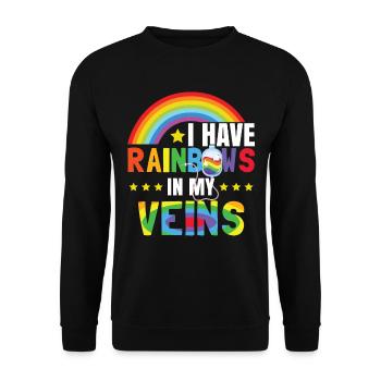 J’ai des raibows dans les veines - Sweat-shirt Unisexe - noir - Devant - Alina (178cm) & Michal (187cm)