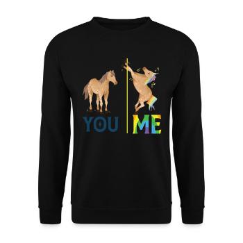 Drôle de mois de la fierté gay LGBT - Sweat-shirt Unisexe - noir - Devant - Alina (178cm) & Michal (187cm)