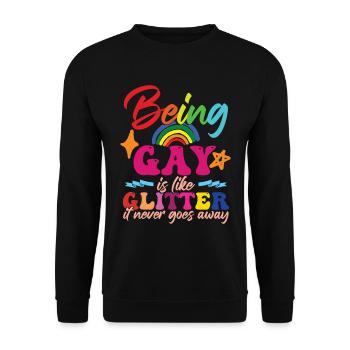 Lustiges schwules LGBT-Zitat - Unisex Pullover - Schwarz - Vorne - Alina (178cm) & Michal (187cm)