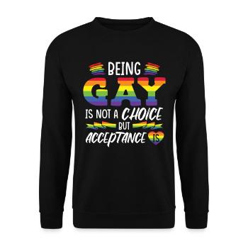 Être gay n’est pas un choix - Sweat-shirt Unisexe - noir - Devant - Alina (178cm) & Michal (187cm)