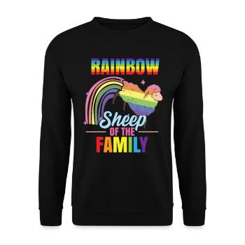 Rainbow Sheep Gay LGBT - Sweat-shirt Unisexe - noir - Devant - Alina (178cm) & Michal (187cm)