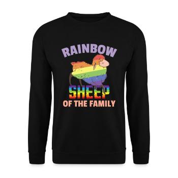 Mouton arc-en-ciel - Sweat-shirt Unisexe - noir - Devant - Alina (178cm) & Michal (187cm)