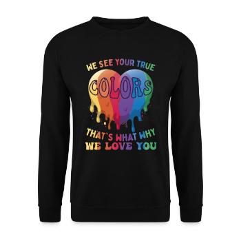 LGBT Parents Family Pride Month - Unisex Sweatshirt - black - Front - Alina (178cm) & Michal (187cm)