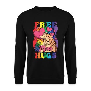 Maman gratuite embrasse le mois de la fierté lesbienne gay - Sweat-shirt Unisexe - noir - Devant - Alina (178cm) & Michal (187cm)