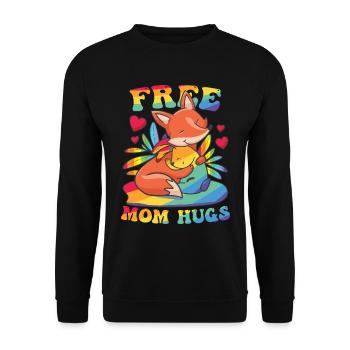 Mignon LGBT Maman Gratuit Maman Câlins - Sweat-shirt Unisexe - noir - Devant - Alina (178cm) & Michal (187cm)