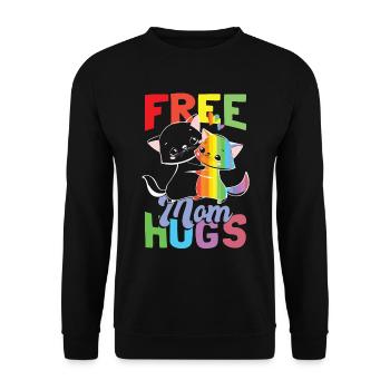 Cat LGBT Mom Free Mom Hugs Pride Month - Sweat-shirt Unisexe - noir - Devant - Alina (178cm) & Michal (187cm)