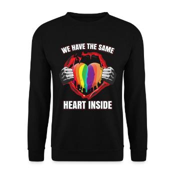 Wir haben das gleiche Herz im Inneren - Unisex Pullover - Schwarz - Vorne - Alina (178cm) & Michal (187cm)
