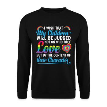 Love LGBTQ Mom Pride Month - Unisex Sweatshirt - black - Front - Alina (178cm) & Michal (187cm)