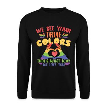 Famille LGBT du cœur - Sweat-shirt Unisexe - noir - Devant - Alina (178cm) & Michal (187cm)