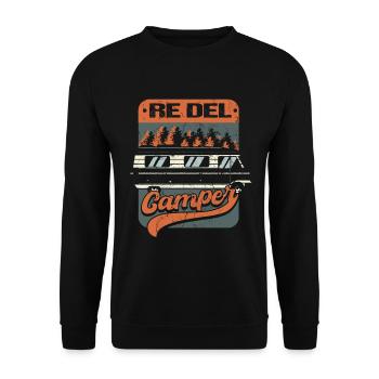 Camper | Camping | King of the Camper - Unisex Sweatshirt - black - Front - Alina (178cm) & Michal (187cm)