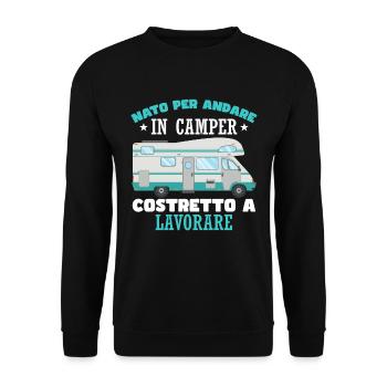 Camping camping-car amusant - Sweat-shirt Unisexe - noir - Devant - Alina (178cm) & Michal (187cm)