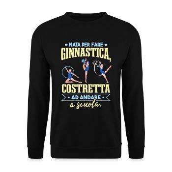 Born to do gymnastics - Unisex Sweatshirt - black - Front - Alina (178cm) & Michal (187cm)