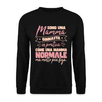 Mama gymnast like a normal mom - Unisex Sweatshirt - black - Front - Alina (178cm) & Michal (187cm)
