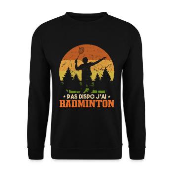 Joueur De Badminton Retro - Sweat-shirt Unisexe - noir - Devant - Alina (178cm) & Michal (187cm)