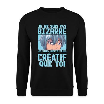 Ich bin einfach kreativer als du - Unisex Pullover - Schwarz - Vorne - Alina (178cm) & Michal (187cm)