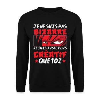 Anime Manga Cadeau - Sweat-shirt Unisexe - noir - Devant - Alina (178cm) & Michal (187cm)
