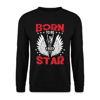 Né pour être une rock star | Guitare | Guitariste - Sweat-shirt Unisexe - noir - Devant - Alina (178cm) & Michal (187cm)