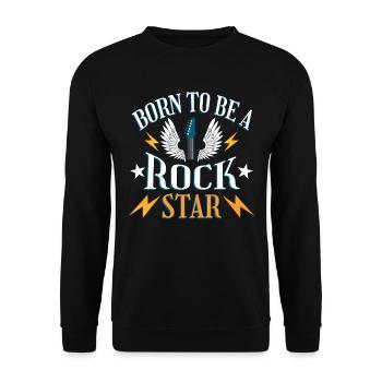 Drôle de guitare Rock Star Guitariste Guitariste - Sweat-shirt Unisexe - noir - Devant - Alina (178cm) & Michal (187cm)