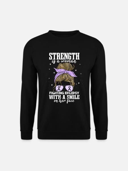 Stärke ist eine Frau, die gegen Epilepsie kämpft - Unisex Pullover - Schwarz