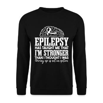 Epilepsie hat mich gelehrt | Epilepsie-Krieger - Unisex Pullover - Schwarz - Vorne - Alina (178cm) & Michal (187cm)