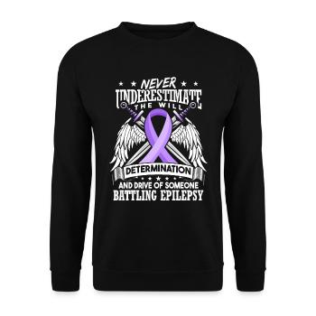 Epilepsy Awareness Warrior - Unisex Sweatshirt - black - Front - Alina (178cm) & Michal (187cm)