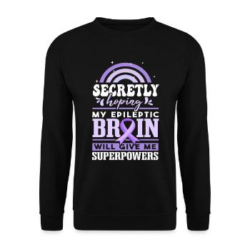 Funny Epilepsy Awareness - Unisex Sweatshirt - black - Front - Alina (178cm) & Michal (187cm)