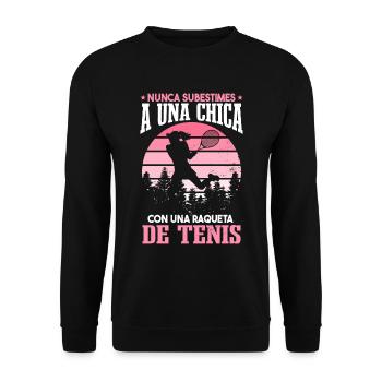Una Chica COn Una Raqueta De Tenis - Sweat-shirt Unisexe - noir - Devant - Alina (178cm) & Michal (187cm)