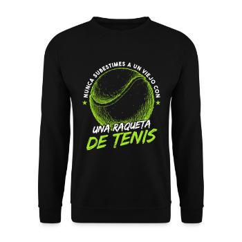 Hombre Tenista Tenis Divertido - Sweat-shirt Unisexe - noir - Devant - Alina (178cm) & Michal (187cm)