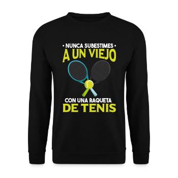 Nunca Subestimes A Un Viejo Con Raqueta De Tenis - Sweat-shirt Unisexe - noir - Devant - Alina (178cm) & Michal (187cm)