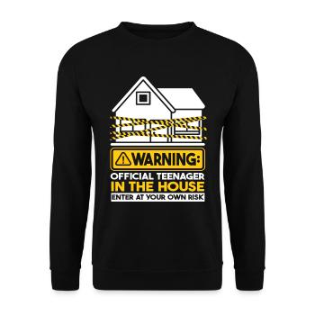 Warnung Offizieller Teenager - Unisex Pullover - Schwarz - Vorne - Alina (178cm) & Michal (187cm)