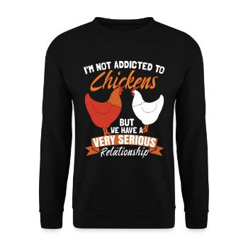 Je ne suis pas accro aux poulets - Sweat-shirt Unisexe - noir - Devant - Alina (178cm) & Michal (187cm)
