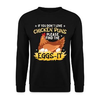 Funny Chicken Pun Humor Farming Poultry Farm Hen - Unisex Sweatshirt - black - Front - Alina (178cm) & Michal (187cm)