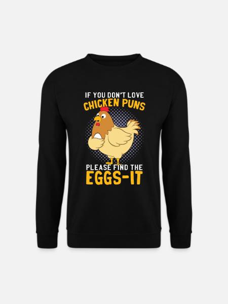 Funny Chicken Puns - Unisex Sweatshirt - black