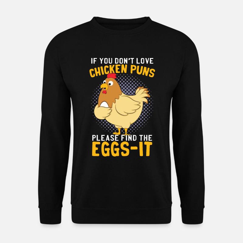 Funny Chicken Puns - Unisex Sweatshirt - black