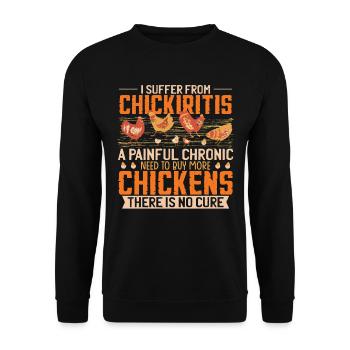 Poulet drôle de poulailler Élevage Fermier - Sweat-shirt Unisexe - noir - Devant - Alina (178cm) & Michal (187cm)