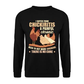Drôle d’humour d’éleveur de poulet - Sweat-shirt Unisexe - noir - Devant - Alina (178cm) & Michal (187cm)