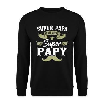 Fête Des Pères Papa & Papy - Sweat-shirt Unisexe - noir - Devant - Alina (178cm) & Michal (187cm)