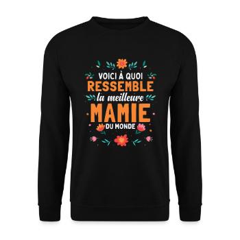 Fête Des Mères La Meilleure Mamie Du Monde - Sweat-shirt Unisexe - noir - Devant - Alina (178cm) & Michal (187cm)